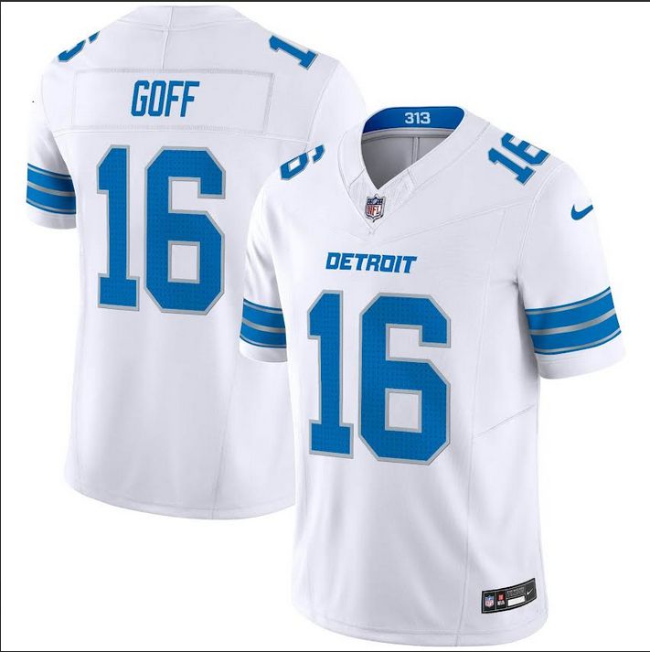 Youth  Detroit Lions #16 Goff White 2024 Nike Vapor Limited NFL Jersey